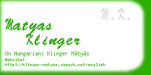 matyas klinger business card